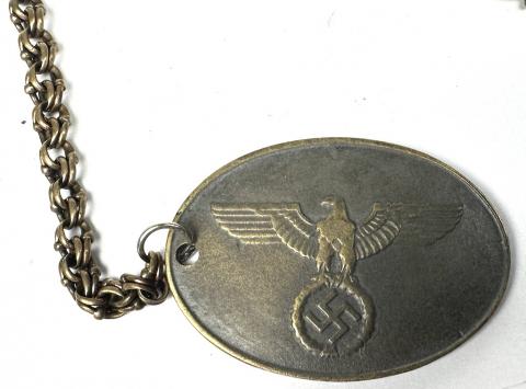 original Waffen SS Gestapo polizei metal disk ID police