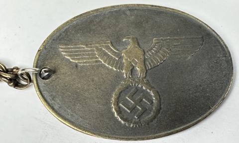original Waffen SS Gestapo polizei metal disk ID police