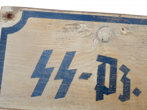 WW2 German Nazi rare Waffen SS Panzer division kantine wooden sign
