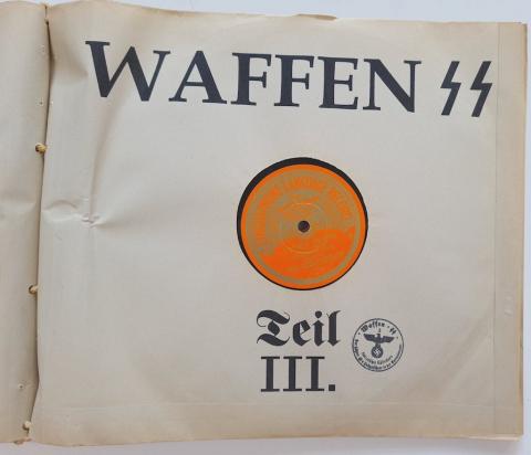 WW2 German Nazi RARE WAFFEN SS school gramophone records set in hard case stamped