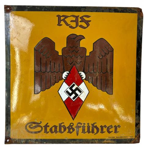 WW2 German Nazi Reichsjugendführer National Youth Leader hj hitler youth leader's metalsign