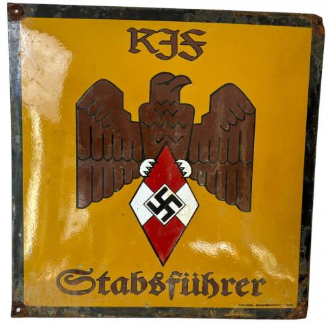 WW2 German Nazi Reichsjugendführer National Youth Leader hj hitler youth leader's metalsign