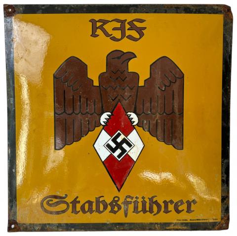 WW2 German Nazi Reichsjugendführer National Youth Leader hj hitler youth leader's metalsign