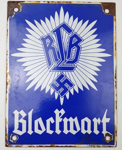 WW2 German Nazi RLB Reichsluftschutzbund air protection league third Reich sign