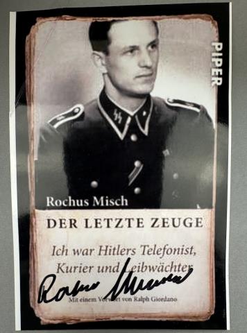 Rochus Misch hand made signature autograph SS 1st SS Panzer Division Leibstandarte SS Adolf Hitler BODYGUARD LSSAH