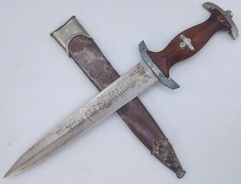 WW2 German Nazi SA transitional dagger rare maker Eickhorn RZM M7/66 1938