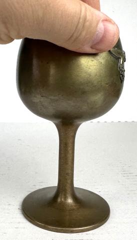 WW2 German Nazi silverware luftwaffe wine brass glass original