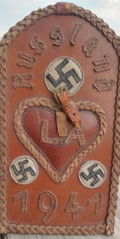 WW2 German Nazi Sweetheart Leather Frame souvenir soldier s girlfriend
