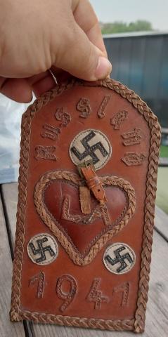 WW2 German Nazi Sweetheart Leather Frame souvenir soldier s girlfriend