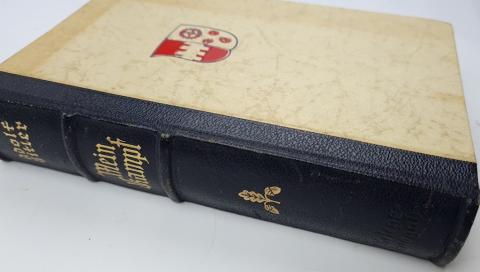 WW2 German Nazi Third Reich Fuhrer Adolf Hitler Mein Kampf wedding edition book with logo RARE
