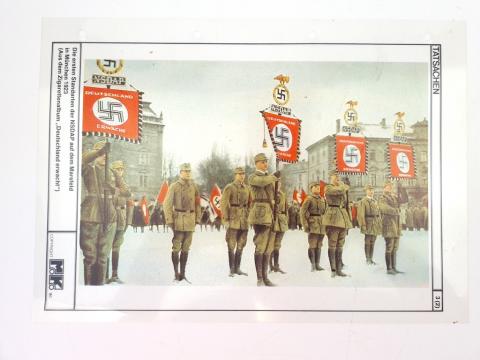 WW2 German Nazi Third Reich NSDAP Hitler early parade photo flag
