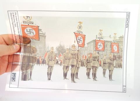 WW2 German Nazi Third Reich NSDAP Hitler early parade photo flag