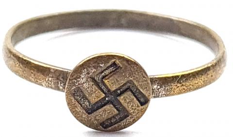 WW2 German Nazi Third Reich NSDAP party partisan Swastika custom ring