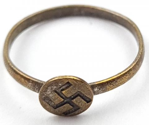 WW2 German Nazi Third Reich NSDAP party partisan Swastika custom ring