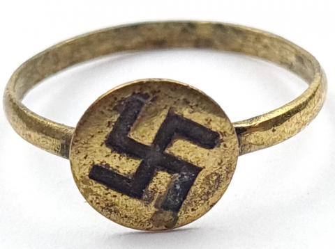 WW2 German Nazi Third Reich NSDAP party partisan Swastika custom ring