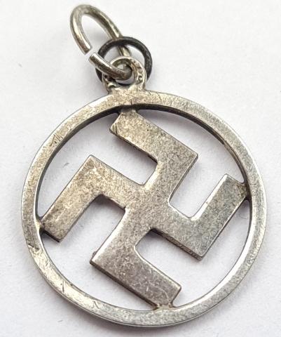 WW2 German Nazi Third Reich NSDAP partyWW2 German Nazi Third Reich NSDAP party partisan Swastika SILVER pendant