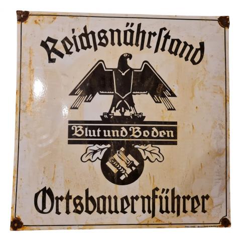 Third Reich NSDAP reichsnährstand ortsbauernführer enamel sign original WW2 german Nazi 