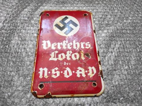 WW2 German Nazi Third Reich nsdap wall metal sign original