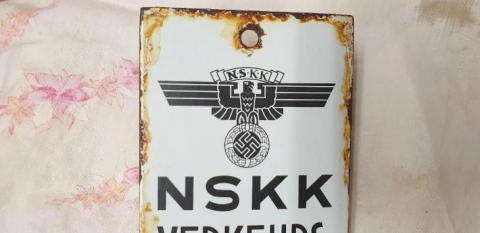 WW2 German Nazi Third Reich NSKK motorcycle club admin wall metal sign