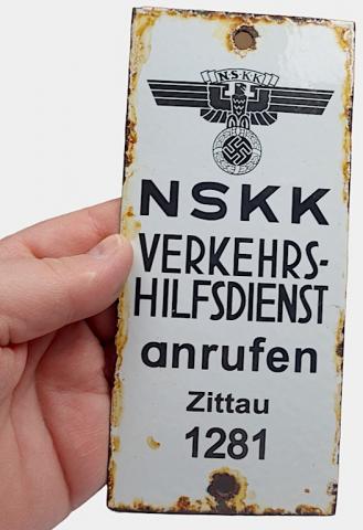 WW2 German Nazi Third Reich NSKK motorcycle club admin wall metal sign