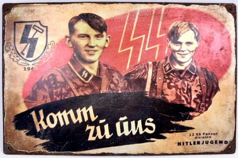 sign Hitler youth HJ komm zu ums come join us!