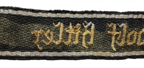 WW2 German Nazi WAFFEN SS 1st SS Division Leibstandarte SS Adolf Hitler cuff title tunic removed