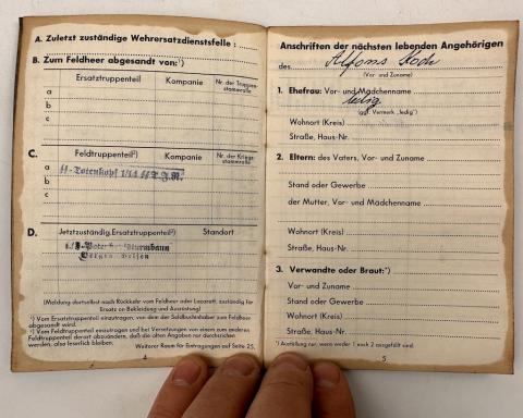 WW2 German WAFFEN SS TOTENKOPF soldbuch ID panzer original