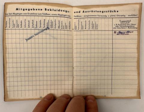 WW2 German Nazi WAFFEN SS TOTENKOPF soldbuch ID SS stamps original