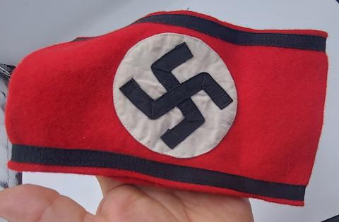 WW2 German Nazi Waffen SS Allgemeine black uniform swastika armband cotton variation early