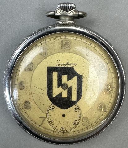 WW2 German Nazi WAFFEN SS DAS REICH division commemorative pocket watch with logo and eagle