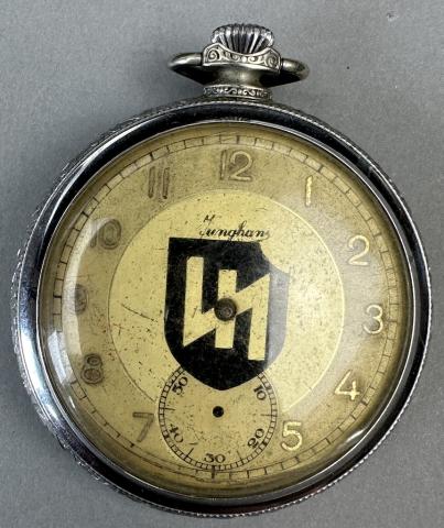 WW2 German Nazi WAFFEN SS DAS REICH division commemorative pocket watch with logo and eagle