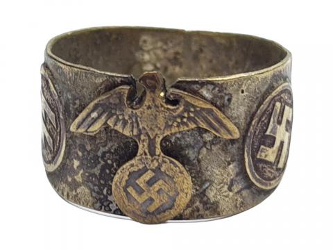 WW2 German Nazi WAFFEN SS early NSDAP eagle custom ring