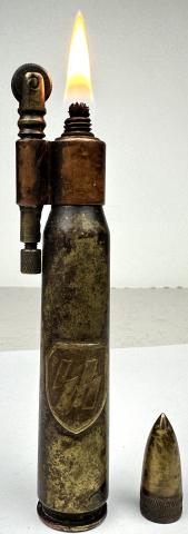 WW2 German Nazi Waffen SS field gear WORKING bullet lighter