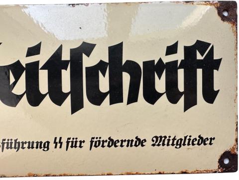 WW2 German Nazi Waffen SS FM membership contribution admin office metal sign