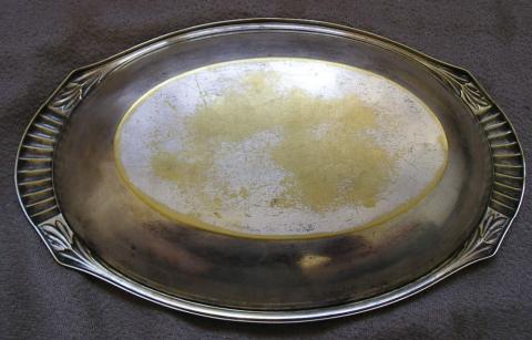 WW2 German Nazi Waffen SS fuhrer gold bowl tray silverware 1934 marked