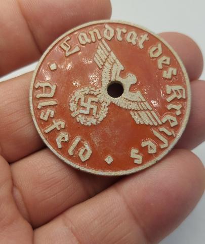 WW2 German Nazi waffen ss - Heer licence plate authentification metal plate