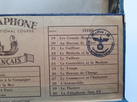 Ww2 German Nazi Waffen SS Himmler Prag School set of records in case - gramophones with many ss stamps