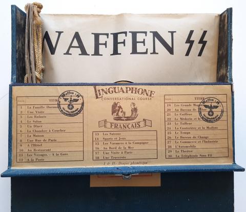 Ww2 German Nazi Waffen SS Himmler Prag School set of records in case - gramophones with many ss stamps