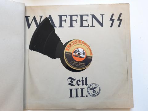 Ww2 German Nazi Waffen SS Himmler Prag School set of records in case - gramophones with many ss stamps