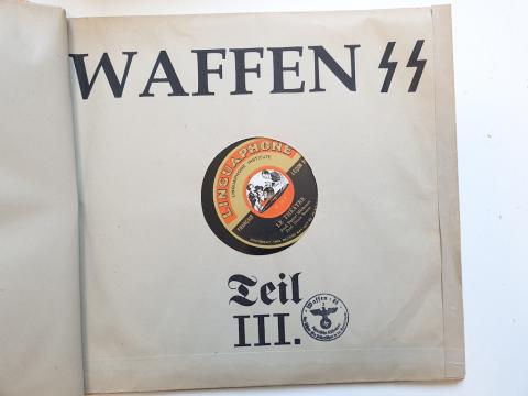 Ww2 German Nazi Waffen SS Himmler Prag School set of records in case - gramophones with many ss stamps