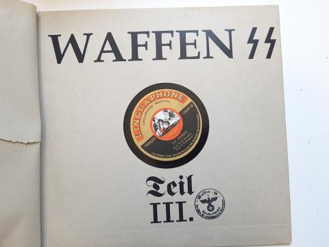 Ww2 German Nazi Waffen SS Himmler Prag School set of records in case - gramophones with many ss stamps