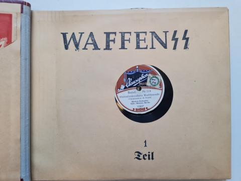 Ww2 German Nazi Waffen SS Himmler Prag School set of records - gramophones with many ss stamps