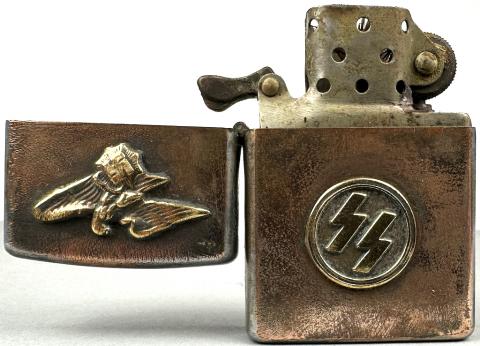 WW2 German Nazi WAFFEN SS Kantine RZM zippo lighter relic panzer totenkopf field gear