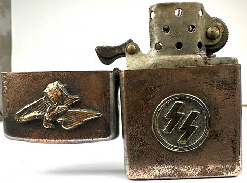 WW2 German Nazi WAFFEN SS Kantine zippo lighter relic panzer totenkopf field gear