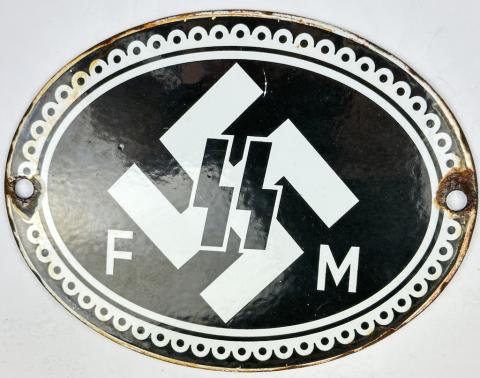 WW2 German Nazi Waffen SS membership metal wall sign original