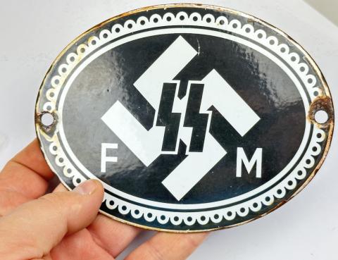 WW2 German Nazi Waffen SS membership metal wall sign original