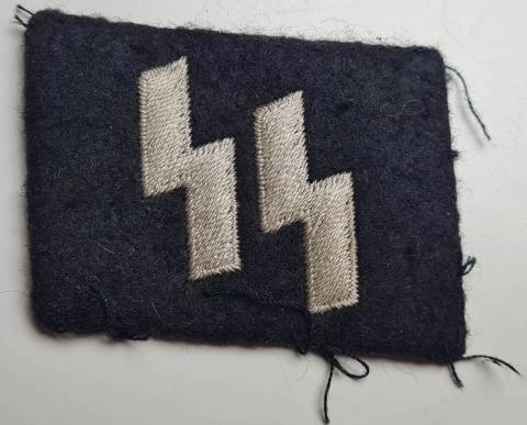 WW2 German Nazi Waffen SS nco collar tab tunic removed rzm tag