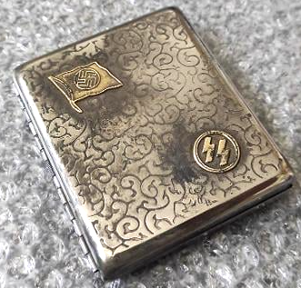 WW2 German Nazi WAFFEN SS silverware cigarette case marked ss runes and RZM