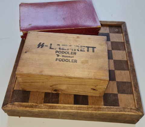 WW2 German Nazi WAffen SS SS-Lazarett Himmler school checker and check game WW2 German Nazi WAffen SS SS-Lazarett Himmler school checker and check game
