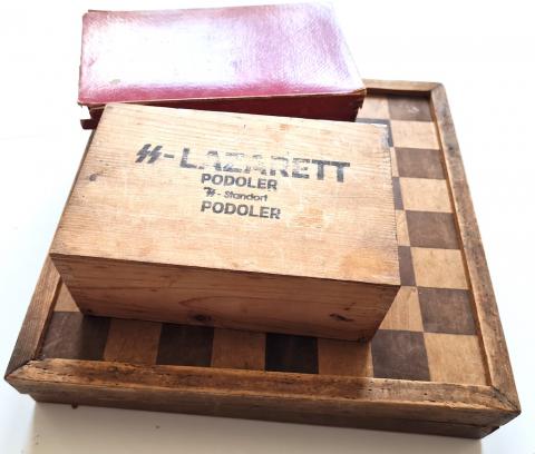 WW2 German Nazi WAffen SS SS-Lazarett Himmler school checker and check game WW2 German Nazi WAffen SS SS-Lazarett Himmler school checker and check game